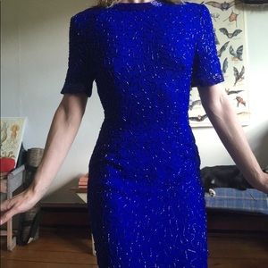 Royal blue Stenay beaded dress